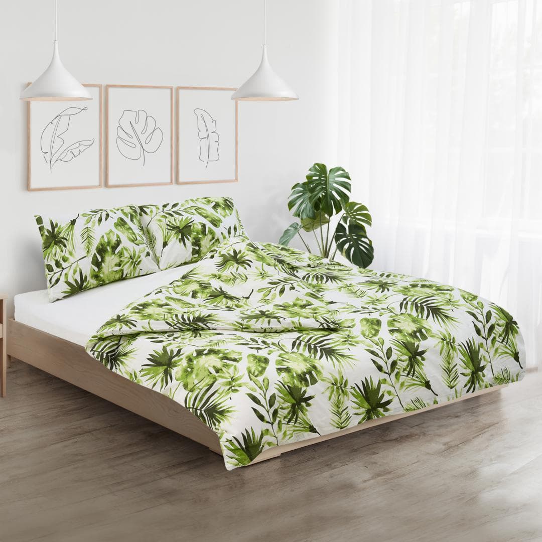 Set de pat king size bumbac, 144 TC,Palm — miniatură