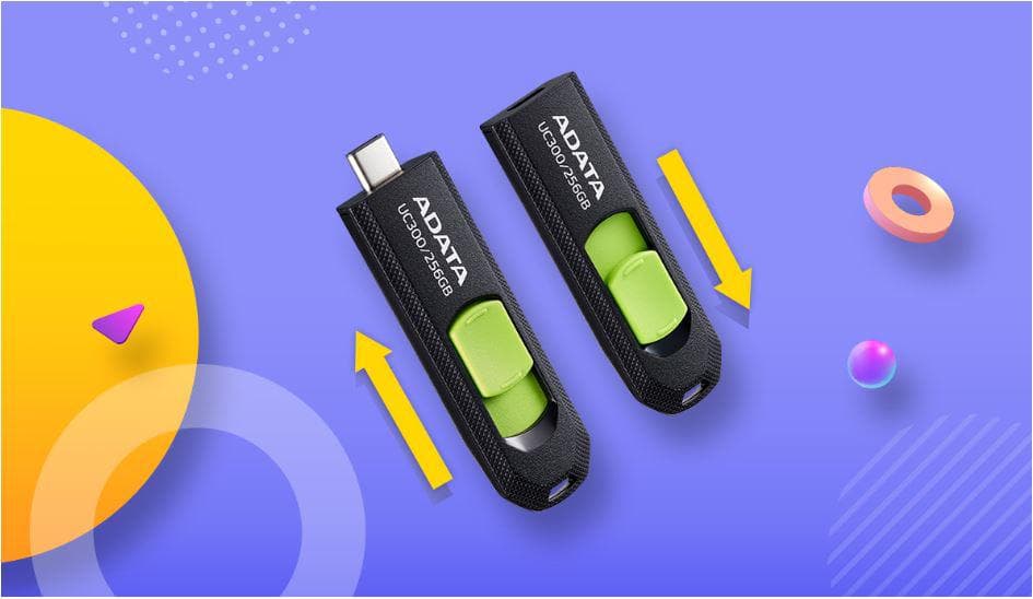 Memorie USB Flash Drive Adata 256GB, UC300, USB Type-C, Black — miniatură