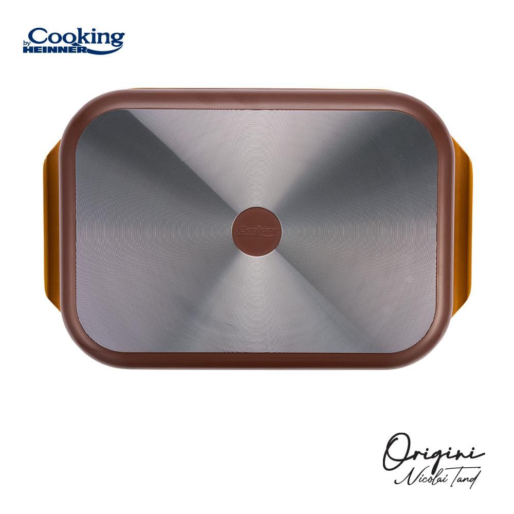 TAVA INALTA CUPTOR DIN ALUMINIU TURNAT + CAPAC 39 x 26 x 8.5 CM, 6 L, NICOLAI TAND, ORIGINI, COOKING BY HEINNER — miniatură