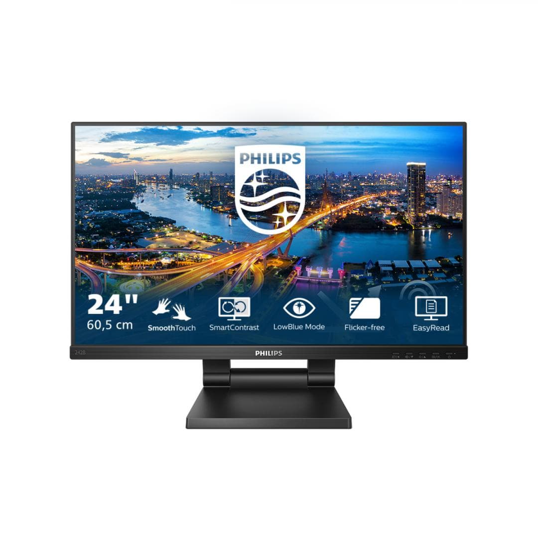 Monitor Consumer Philips 242B1TC/00, 23.8", 1920 x 1080 pixeli, Touchscreen, Black