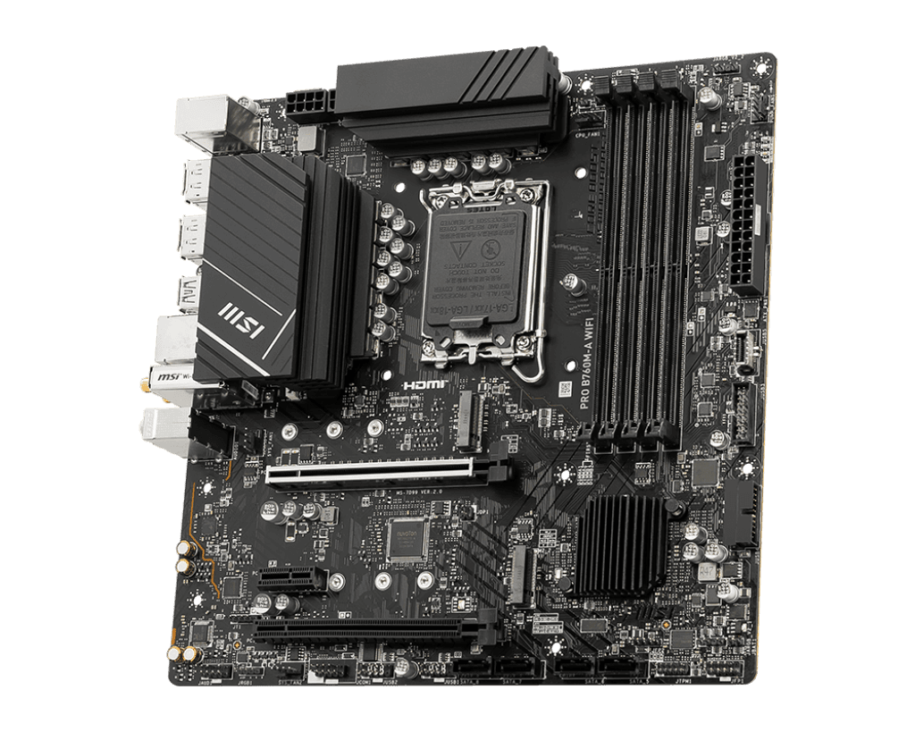 Placa de baza MSI PRO B760M-A WIFI, Socket 1700, DDR5, Micro-ATX — miniatură