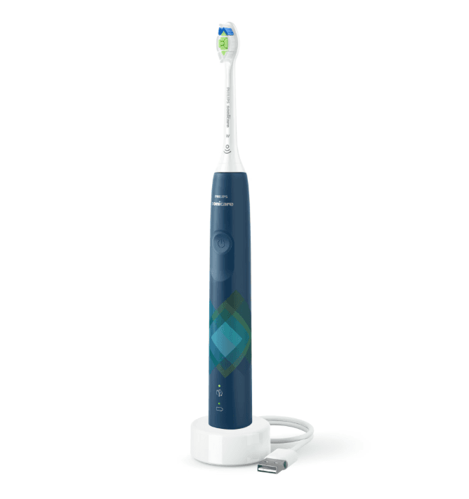 Periuta de dinti sonica electrica Philips Sonicare Seria 4100 HX3689/42, 31000 miscari/minut, 1 mod de curatare, 2 intensitati, senzor presiune, functii BrushSync & SmartTimer, 1 cap de periere, Malibu — miniatură