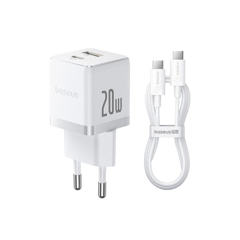 Incarcator retea Baseus Palm, 20 W, 2 porturi, Alb