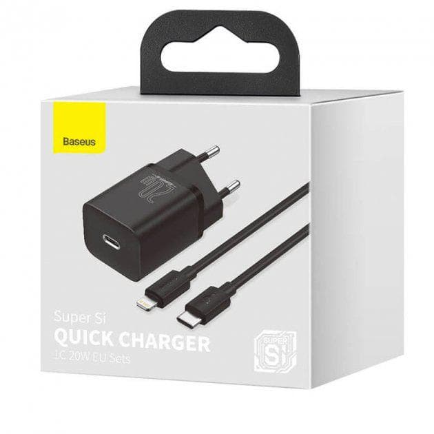 Incarcator Retea Baseus Super Si, 20 W, 1 port, Negru — miniatură