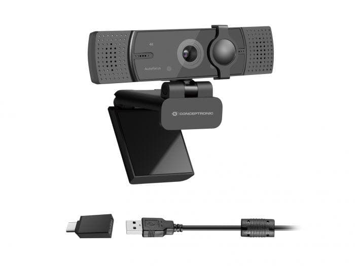 Camera Web Conceptronic AMDIS07B, rezolutie video 4K, USB 2.0, Negru — miniatură