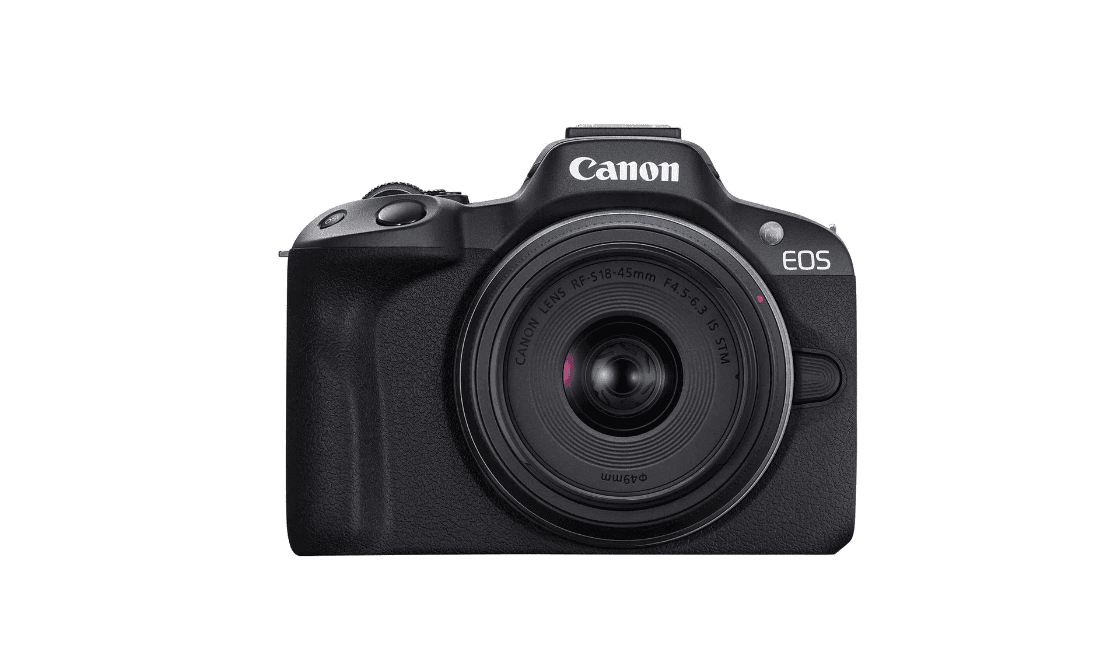 Aparat foto Canon Eos R50 BLACK KIT + Obiectiv RF-S18-45mm F4.5-6.3 IS STM, mirrorless, 24.2 Megapixeli, Procesor Digic X, Montura RF, Senzor APS-C 22.3 x 14.9mm, Aspect 3:2, Focalizare: Dual Pixel CMOS AF II, 100 % pe orizontală şi 100 % pe verticală (selectare automată), 90 % pe orizontală şi 100 — miniatură