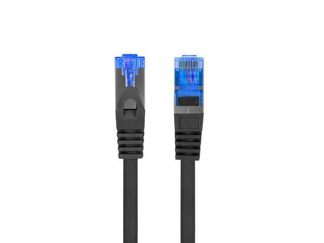 Patch cord Cat.6A S/FTP LSZH CCA 0,5 m negru, Fluke Passed — miniatură