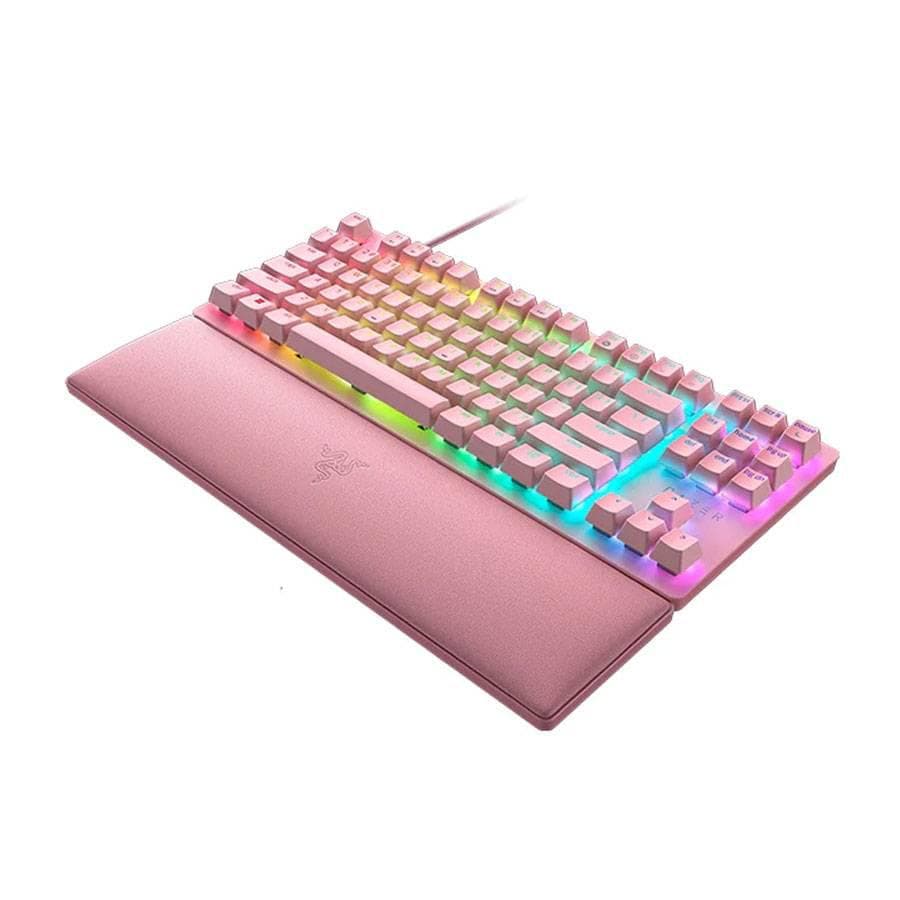 Tastatura Mecanica Gaming Razer Huntsman V2 Tenkeyless, RGB, USB, Roz — miniatură