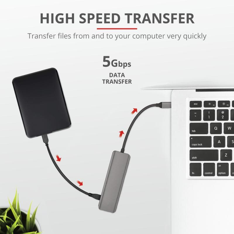 Hub USB Trust Halyx, USB-A, 4 porturi, Negru — miniatură