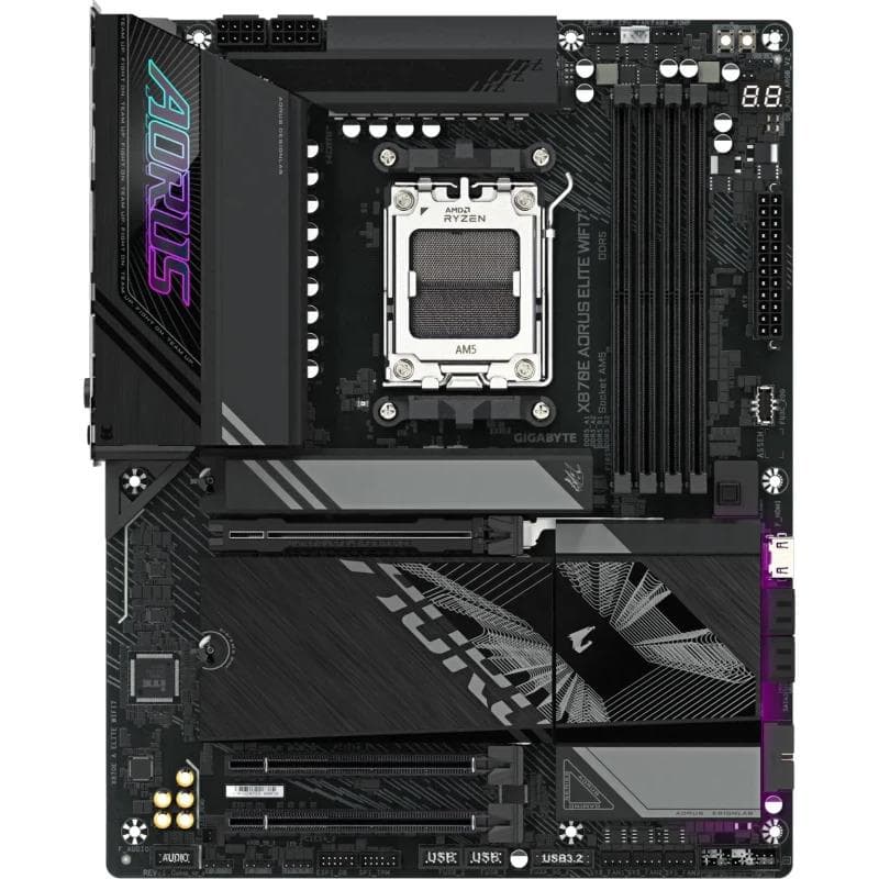 Placa de baza Gigabyte X870E AORUS ELITE WIFI7, Socket AM5, DDR5, ATX — miniatură
