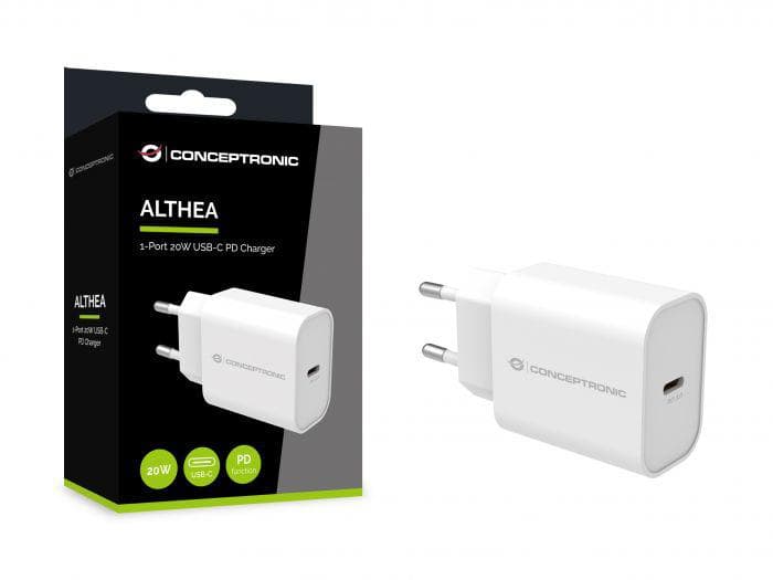 Incarcator Retea CONCEPTRONIC ALTHEA07W, 20 W, 1 port, Alb — miniatură