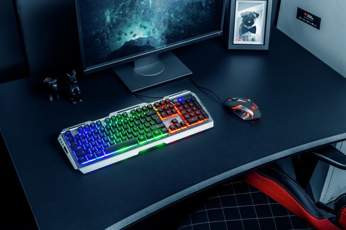 Kit Wired tastatura si mouse Trust GXT 845 Tural, taste numerice, Negru — miniatură