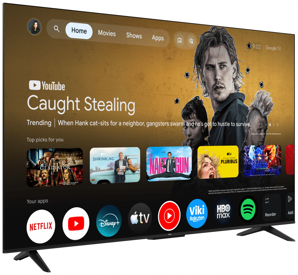 Televizor TCL LED 55P6L, 139 cm, Smart, Google TV, 4K — miniatură