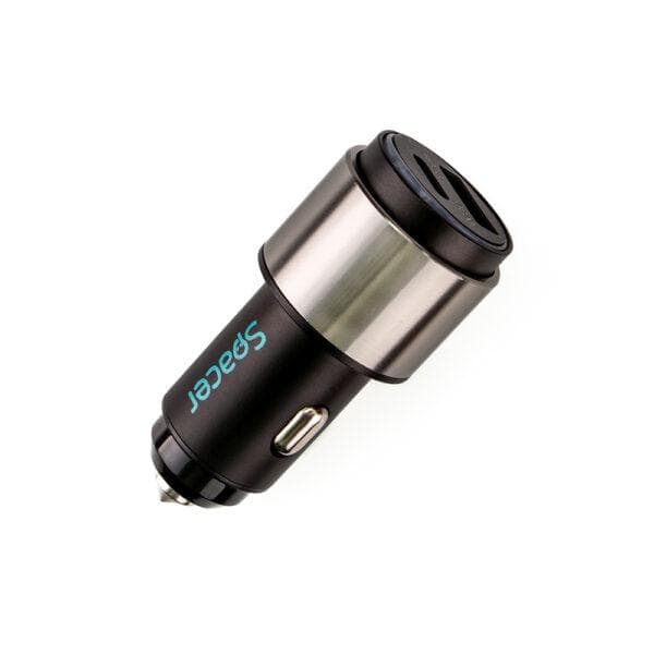 Alim. auto Spacer cu led USB-A&C 38W neg — miniatură