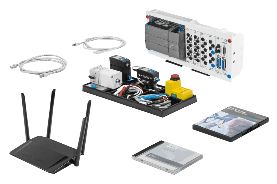 Set de echipamnte TP 260.v2 - nivel avansat - digitalizare in pneumatică - Stand educațional pentru studiul pneumaticii digitale cu 15 exerciții, conține ghiduri pentru profesori și elevi. Se adresează liceeelor tehnologice cu specializările: automatizări, mecanică, electrică, mecatronică. Setul de