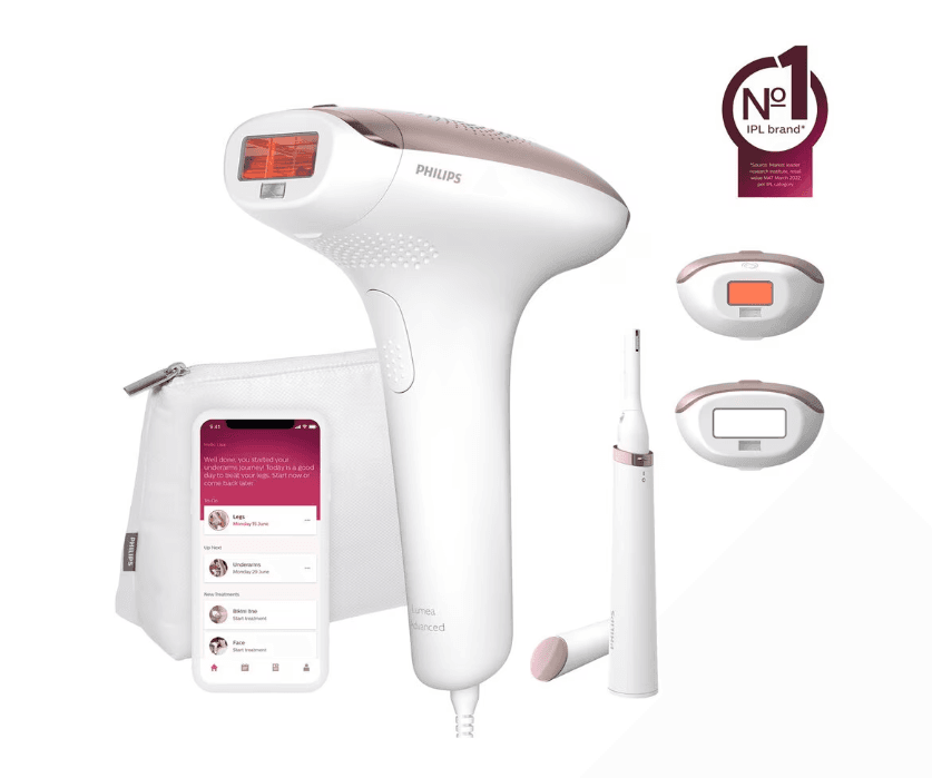 Epilator IPL PHILIPS Lumea Avanced BRI921/00, 250.000 impulsuri, 1 accesoriu, retea, alb-roz + Trimmer — miniatură