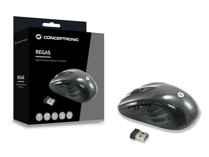 Mouse Wireless CONCEPTRONIC Optical Wireless 5-Button Travel Mouse, 1600 dpi, Multicolor — miniatură