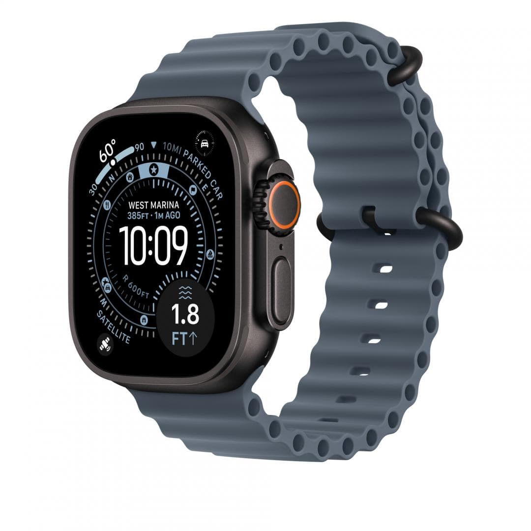 Curea pentru Apple Watch 49mm Anchor Blue Ocean Band Extension - Black TitaniumFinish — miniatură