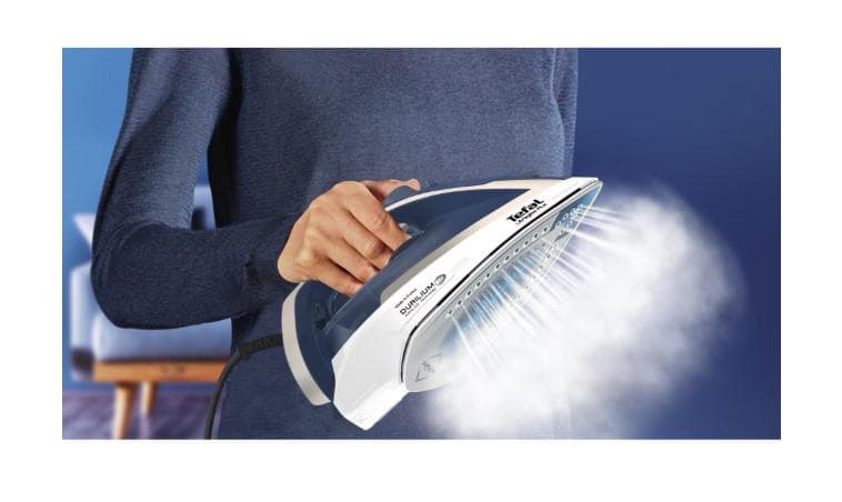 Fier de calcat Tefal Ultragliss Plus FV6812E0, 2800W, jet de abur 260 g/min, abur variabil 0-50 g/min, alb/albastru — miniatură