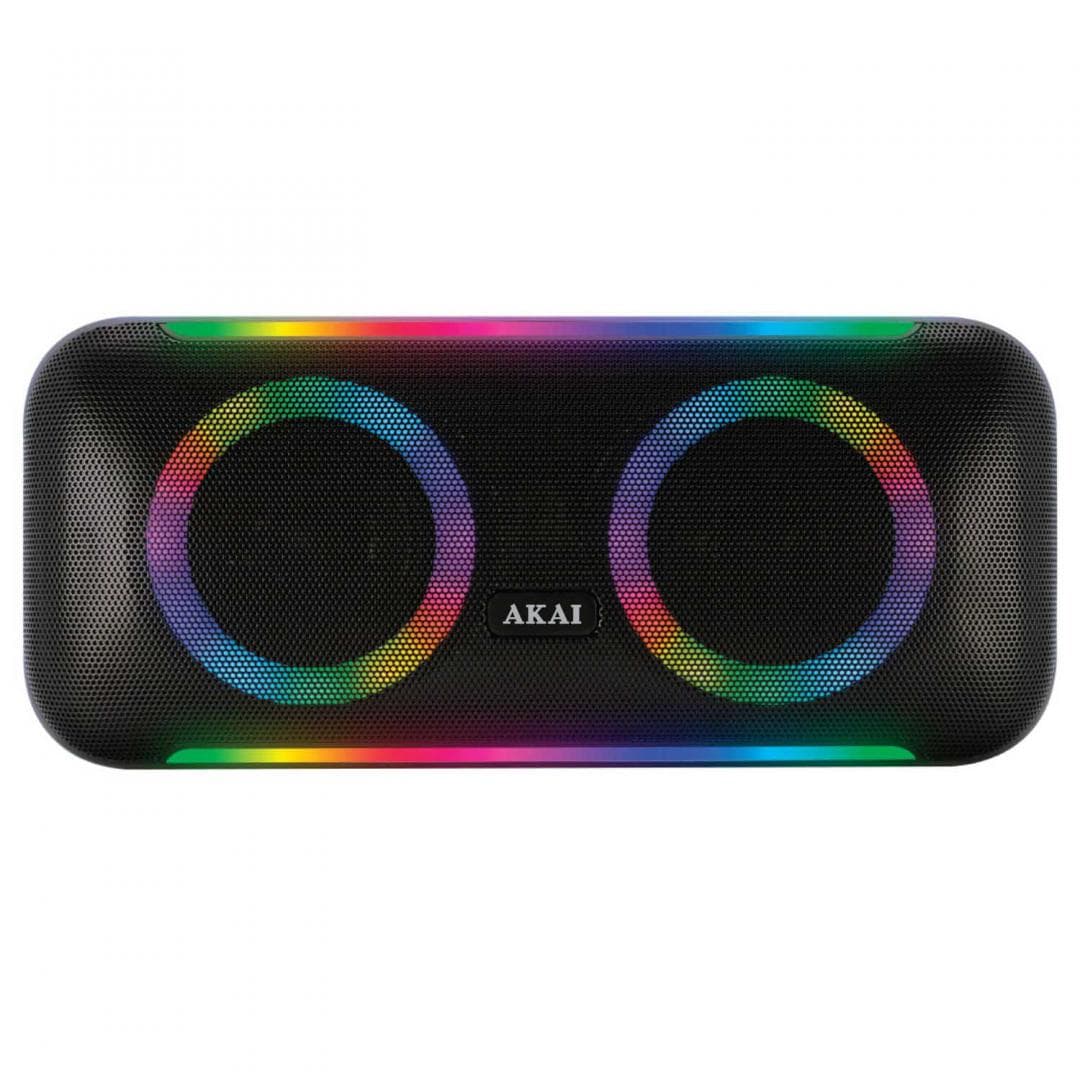 Boxa portabila Akai ABTS-70, bluetooth 5.0, putere maxima RMS 40W, frecventa raspuns 20Hz~20Khz, tip baterie si voltaj 7.4V/3000mAh, negru