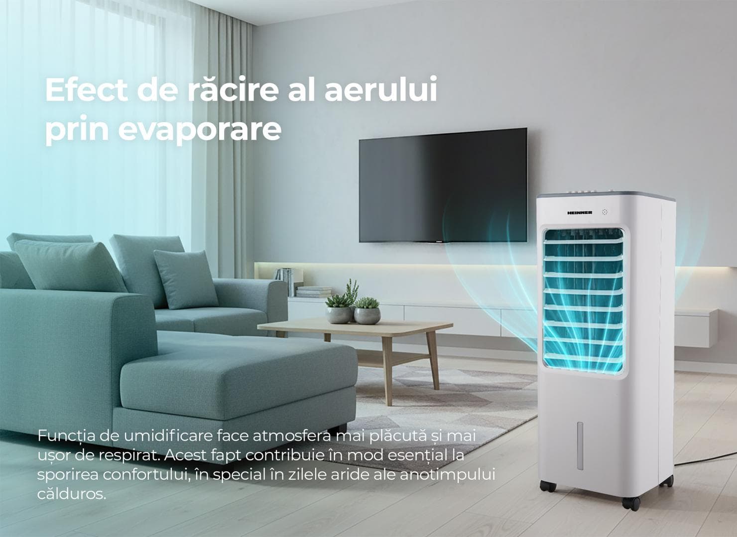 VENTILATOR CU EFECT DE RACIRE PRIN EVAPORARE HEINNER HACLP-M53WH — miniatură