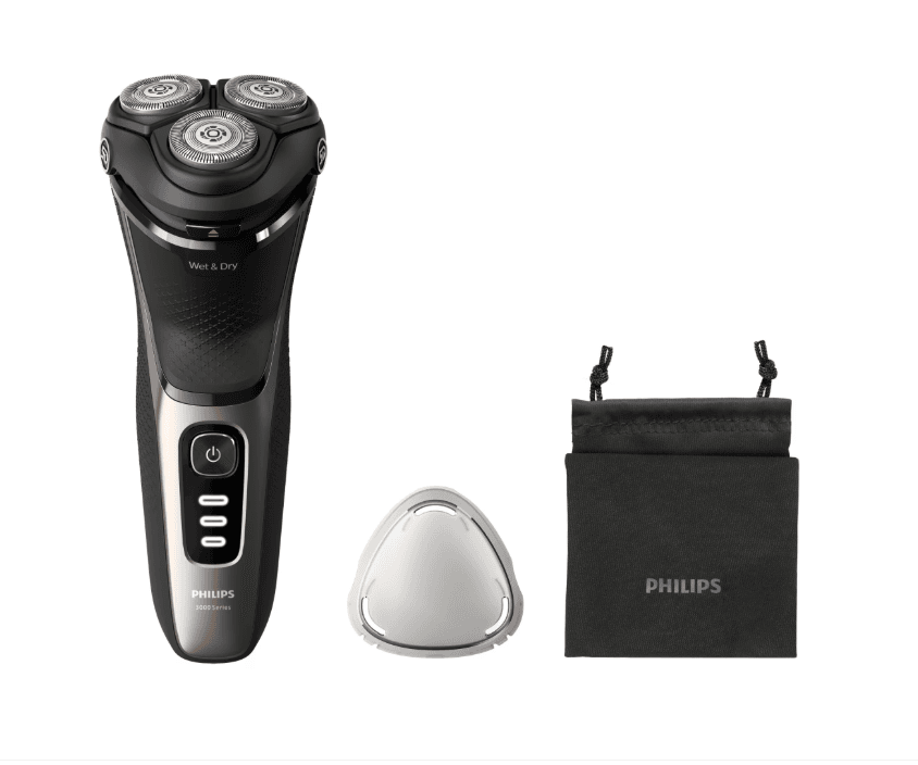 Aparat de ras PHILIPS Seria 3000 S3242/12 Wet&Dry, Autonomie 60 min, 3 elemente de taiere, Auriu, L x A x I (mm) 80x140x190 — miniatură
