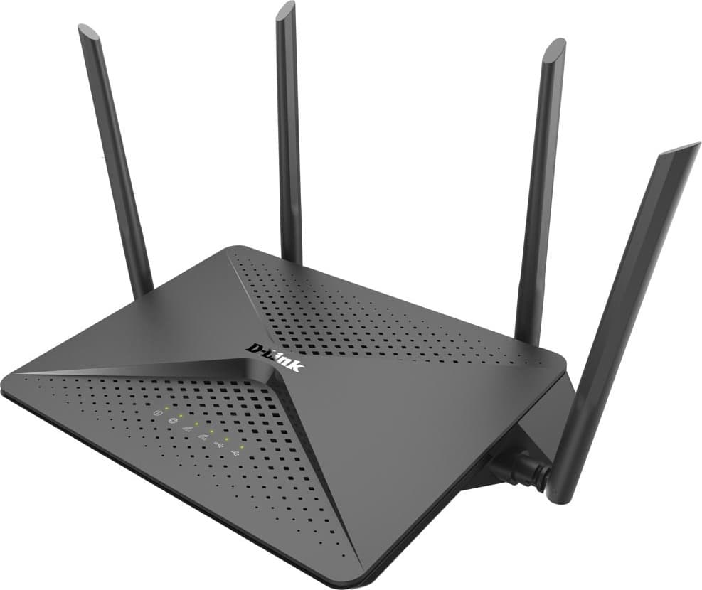 ROUTER D-LINK wireless 2600Mbps, 4 porturi Gigabit, 4 antene externe, Dual Band AC2600 (1733/800Mbps), AC SmartBeam, MU-MIMO, USB 3.0, black "DIR-882" — miniatură