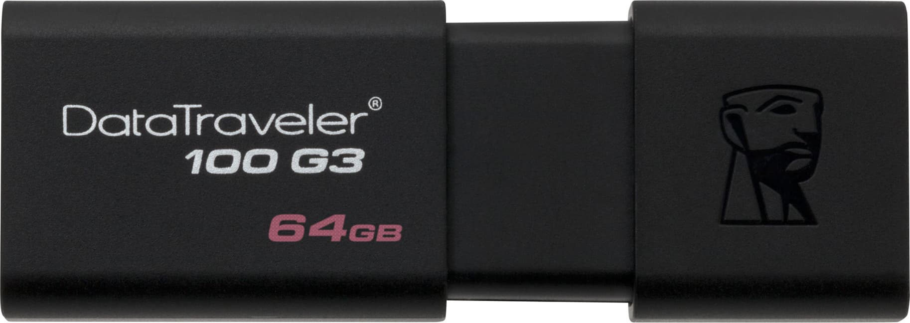 MEMORIE USB 3.0 KINGSTON 64 GB, cu capac, carcasa plastic, negru, "DT100G3/64GB"