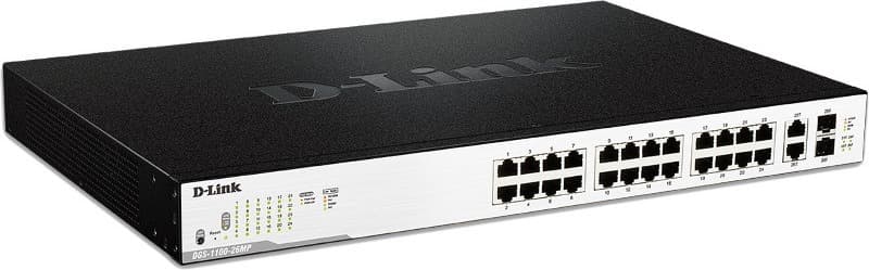 SWITCH PoE D-LINK Smart 24 porturi Gigabit (24 PoE) + 2 porturi combo SFP, IEEE 802.3af/at, carcasa metalica, rackabil, "DGS-1100-26MP" — miniatură