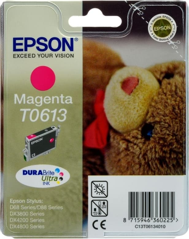 Cartus Cerneala Original Epson Magenta, T0613, pentru D88|D68PE|DX4800|DX4850|DX4200|DX4250|DX3800|DX3851, "C13T06134010"(RAPO)