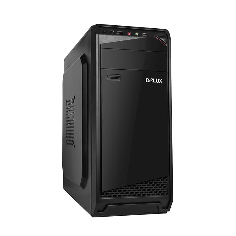 CARCASA DELUXE Middle Tower ATX, 450 (230W for 450W Desktop PC), USB 2.0 x 2 | Jack 3.5mm x 2, fara accesorii, "DW605"