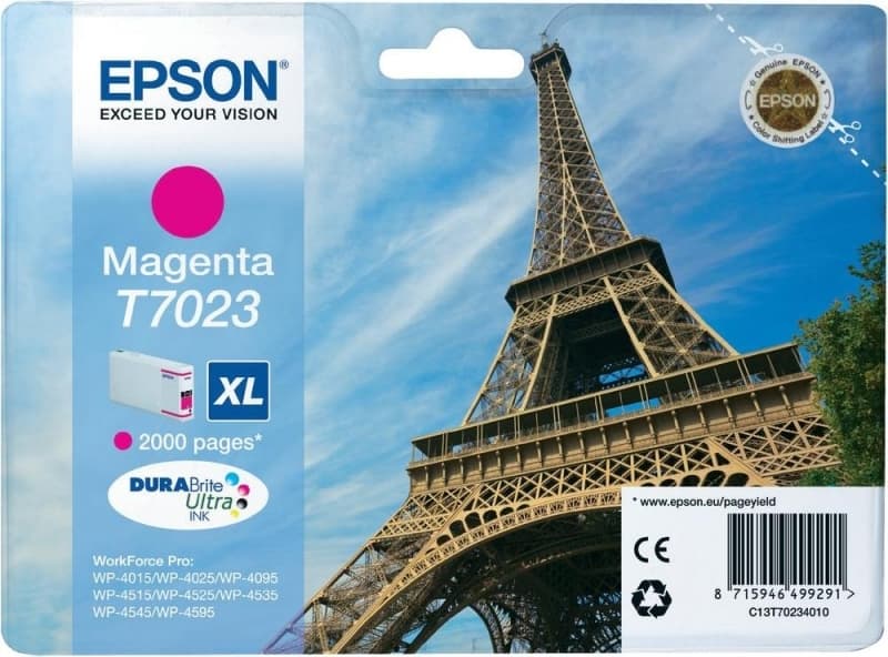 Cartus Cerneala Original Epson Magenta, T7023, pentru WP4000|4500, "C13T70234010"(RAPO)