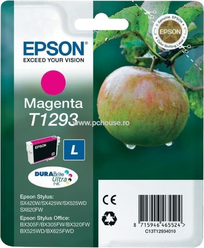 Cartus Cerneala Original Epson Magenta, T1293, pentru SX425W, "C13T12934011"