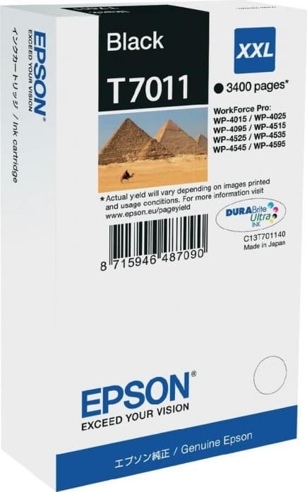 Cartus Cerneala Original Epson Black, T7011, pentru WP4000|4500, "C13T70114010"(RAPO)