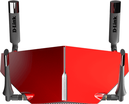 ROUTER D-LINK wireless 3150Mbps, 4 porturi Gigabit, 4 antene externe, Dual Band AC3200 (1300/600Mbps), 1xUSB3.0, 1xUSB2.0, glossy red "DIR-885L" — miniatură
