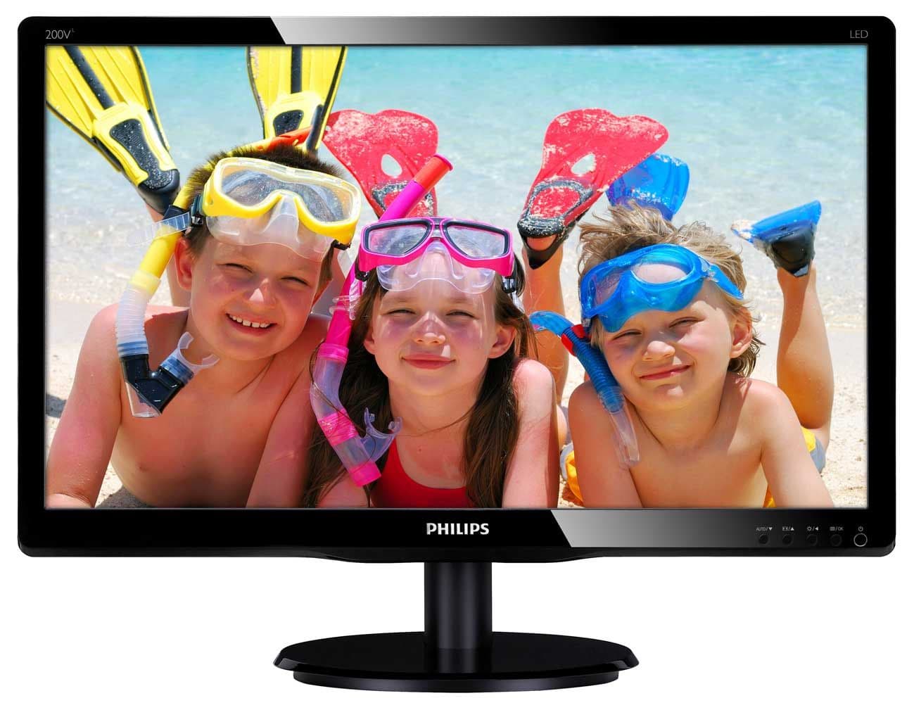 MONITOR PHILIPS 19.5", home, office, MVA, Full HD (1920 x 1080), Wide, 250 cd/mp, 8 ms, VGA, DVI, "200V4QSBR/00"