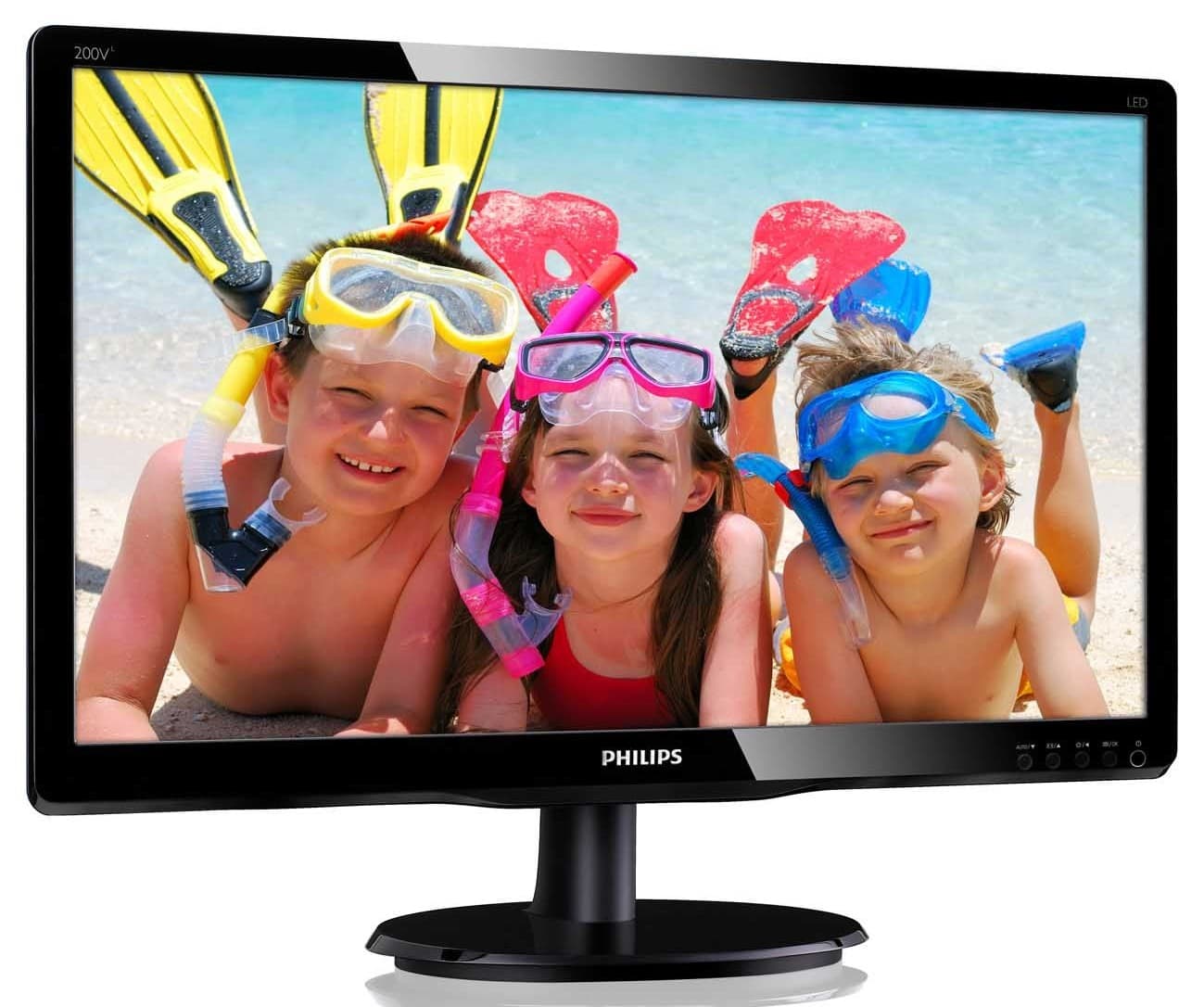 MONITOR PHILIPS 19.5", home, office, MVA, Full HD (1920 x 1080), Wide, 250 cd/mp, 8 ms, VGA, DVI, "200V4QSBR/00" — miniatură