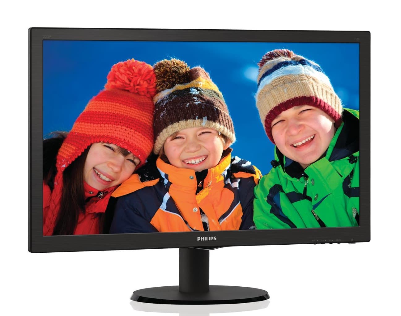 MONITOR PHILIPS 21.5", home, office, TN, Full HD, Wide, 200 cd/mp, 5 ms, VGA, "223V5LSB2/62" — miniatură