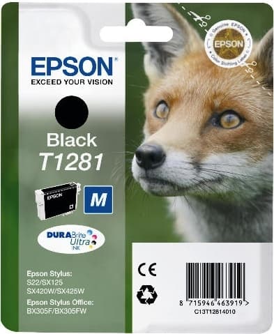 Cartus Cerneala Original Epson Black, T1281, pentru S22|SX125, "C13T12814011"
