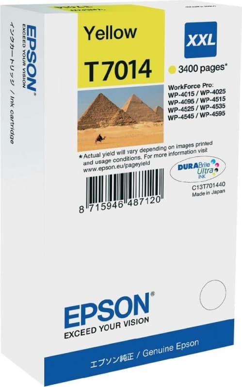 Cartus Cerneala Original Epson Yellow, T7014, pentru WP4000|4500, "C13T70144010"(RAPO)
