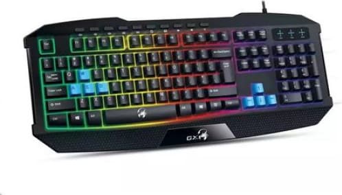 TASTATURA GENIUS gaming USB, multimedia, 104 taste + 10 taste multimedia, iluminare 7 culori, black, "Scorpion K215" "31310474100" — miniatură