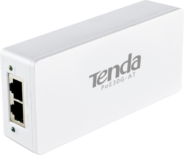 INJECTOR PoE Tenda 2 porturi Gigabit, compatibil IEEE 802.3af/at 30W maxim 100M, carcasa plastic, "POE30G-AT"