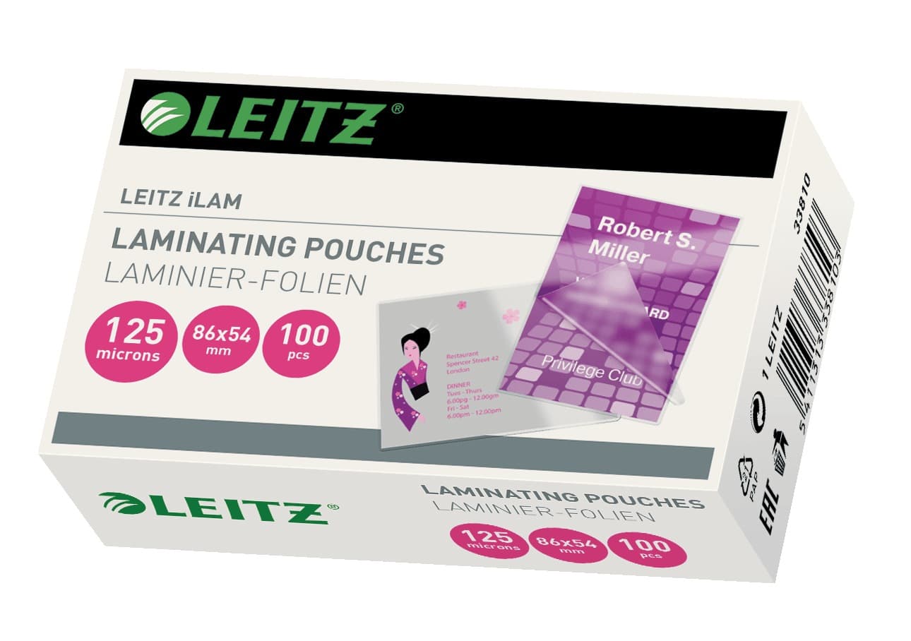 Folie Leitz MINI pentru laminare la cald, 54x86, 125 mic., 100buc/set, "33810"