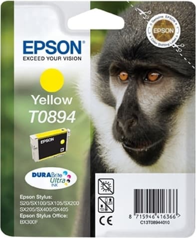 Cartus Cerneala Original Epson Yellow, T0894, pentru Stylus S20|SX100|SX105|SX200|SX205|SX400|SX405 Stylus Office BX300F, "C13T08944011"(RAPO)