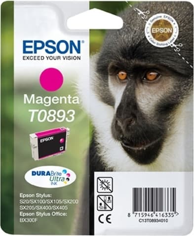 Cartus Cerneala Original Epson Magenta, T0893, pentru Stylus S20|SX100|SX105|SX200|SX205|SX400|SX405 Stylus Office BX300F, "C13T08934011"(RAPO)