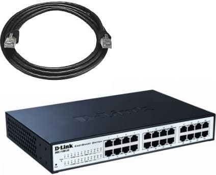 SWITCH D-LINK SMART 24 porturi Gigabit carcasa metalica, rackabil, "DGS-1100-24" — miniatură