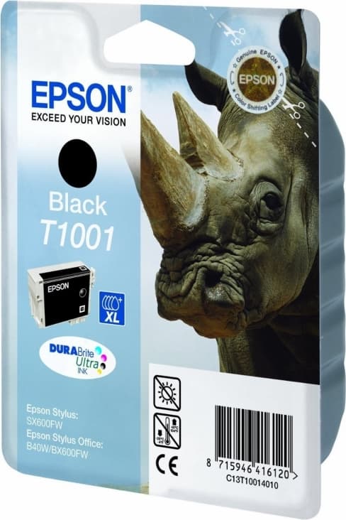 Cartus Cerneala Original Epson Black, T1001, pentru B40W|BX600|610FW, "C13T10014010"