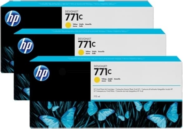 Tri-Pack Original HP Yellow, nr.771C, pentru DesignJet Z6200, "B6Y34A"