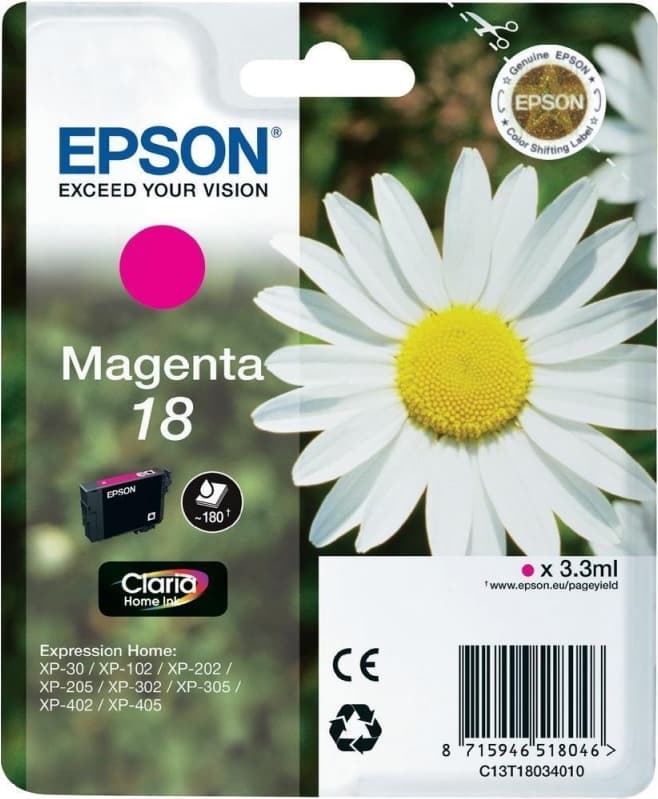 Cartus Cerneala Original Epson Magenta, T1803, pentru XP102|202|205|302|305|402|405, "C13T18034010"