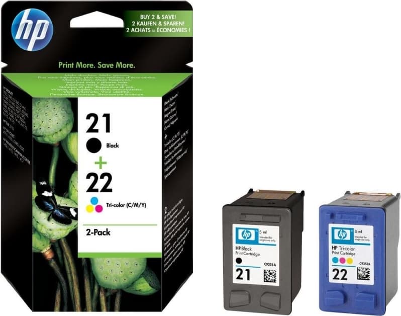 Combo-Pack Original HP Black/Color, nr.21+nr.22, pentru DeskJet 3940, "SD367AE"